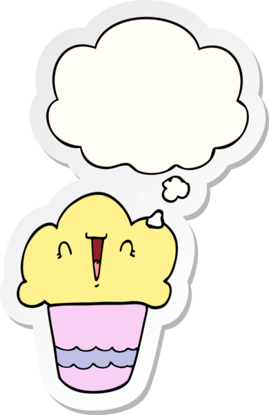 Bir insan tarafından çizilmiş, üzerinde düşünce kabarcığı olan çizgi film keki.