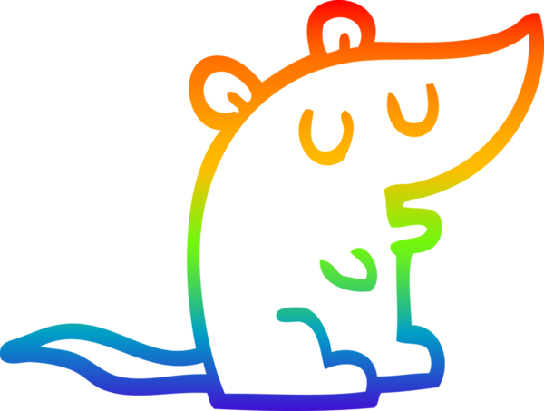 gökkuşağı gradyan çizgi çizimi bir insan tarafından çizilmiş bir fare