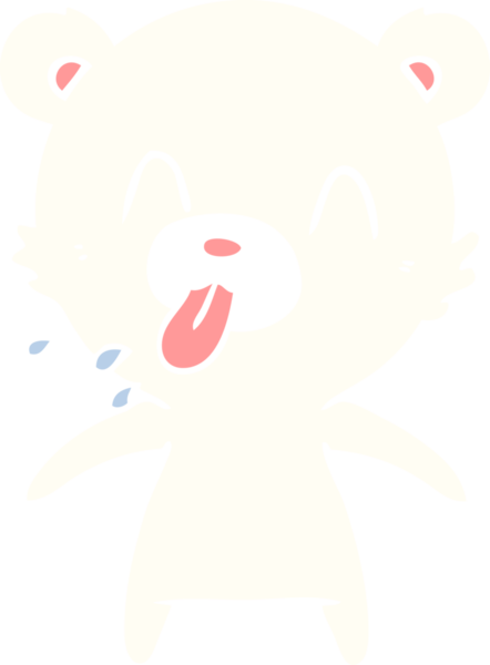 kaba düz renkli karikatür kutup ayısı insan tarafından çizilmiş bir dil.