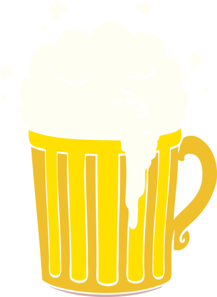 Bir insan tarafından çizilmiş düz renkli çizgi film kupası.