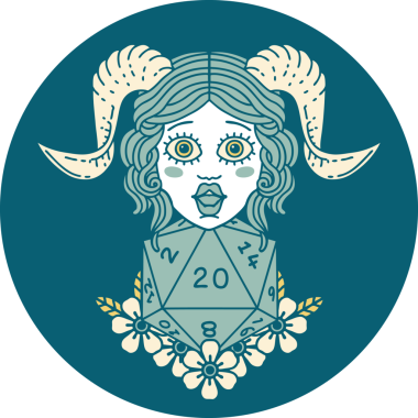 Bir insan tarafından çizilmiş doğal yirmi zar atma ikonu