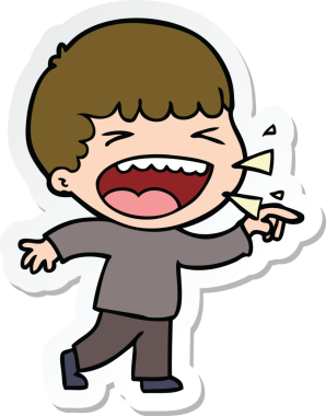 Bir insan tarafından çizilmiş bir karikatür çıkartması.