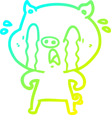 Bir insan tarafından çizilmiş ağlayan domuz çizgi filmi.