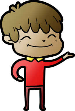 Bir insan tarafından çizilmiş mutlu çocuk çizgi filmi.