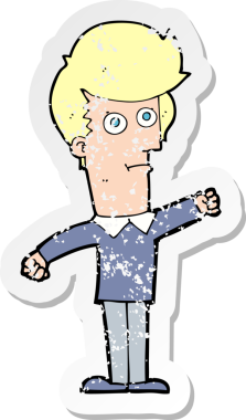 İnsan tarafından çizilmiş bir karikatürcünün gerilmiş çıkartması.