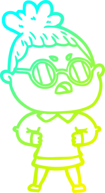 Bir insan tarafından çizilmiş bir çizgi filmin soğuk gradyan çizimi.