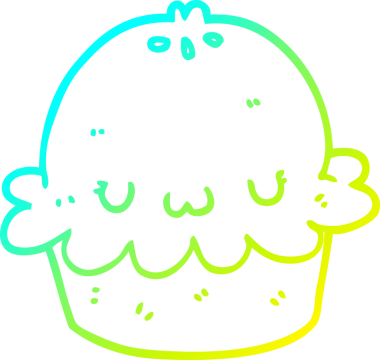 Bir insan tarafından çizilmiş tatlı bir turtanın soğuk gradyan çizimi