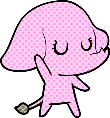 Bir insan tarafından çizilmiş şirin bir fil.