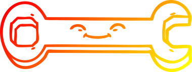 Bir insan tarafından çizilmiş çizgi film anahtarının sıcak gradyan çizimi