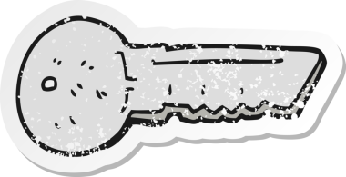 Bir insan tarafından çizilmiş çizgi film kapısının gerilimli çıkartması.