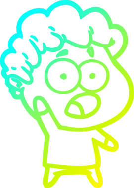 Bir insan tarafından çizilen bir karikatürün soğuk gradyan çizimi.