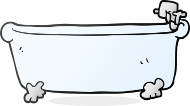 Bir insan tarafından çizilmiş bir karikatür banyosu