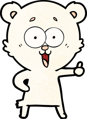 Bir insan tarafından çizilmiş gülen oyuncak ayı çizgi filmi.