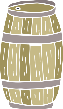 Bir insan tarafından çizilmiş bira fıçısı.