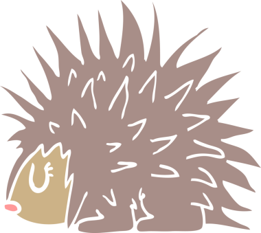 Bir insan tarafından çizilmiş çivili kirpi.