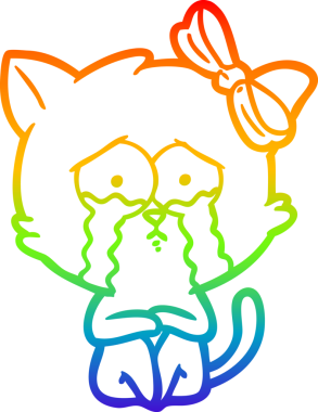 gökkuşağı gradyanı çizimi bir insan tarafından çizilmiş çizgi film kedisi