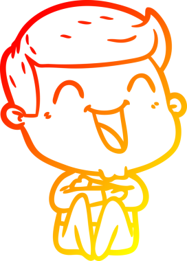 Bir insan tarafından çizilmiş gülen çizgi film karakterinin sıcak çizgi çizimi