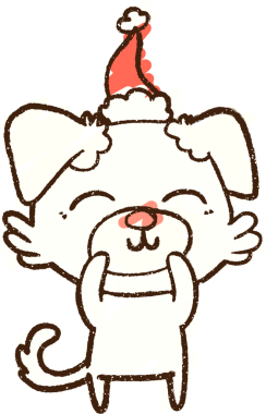 Bir insan tarafından çizilen Noel Köpeği Tebeşiri