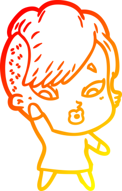 Bir çizgi film karakteri, bir insan tarafından çizilmiş bir kızı şaşırttı.