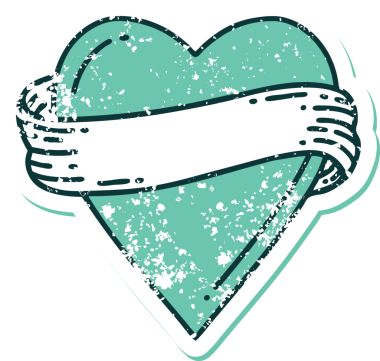 Bir insan tarafından çizilmiş kalp ve bayrağın sembolik depresif dövme şekli