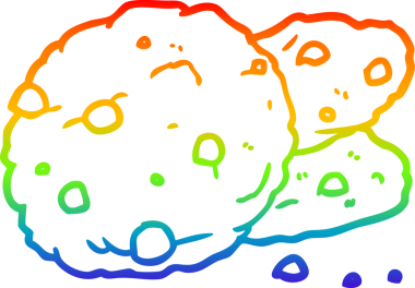 bir insan tarafından çizilmiş bir çizgi film kurabiyesinin gradyan çizimi