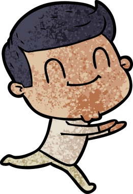 Bir insan tarafından çizilmiş çizgi film dostu bir adam.