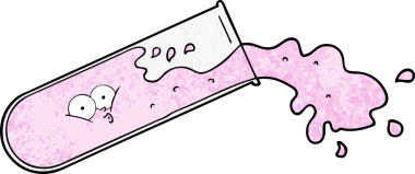 Bir insan tarafından çizilmiş çizgi film test tüpü.