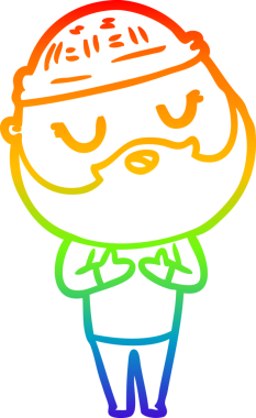 Bir insan tarafından çizilmiş sakallı bir karikatür çizimi.