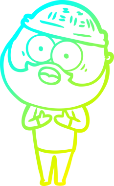 Bir insan tarafından çizilmiş sakallı bir karikatür çizimi.