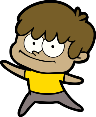 Bir insan tarafından çizilmiş mutlu çizgi film adamı.