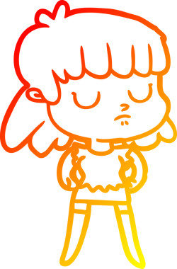 Bir insan tarafından çizilmiş bir çizgi film karakterinin sıcak çizgi çizimi