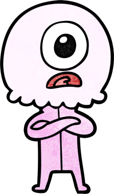 Çizgi film Tepegöz uzaylı uzay adamı bir insan tarafından çizildi.