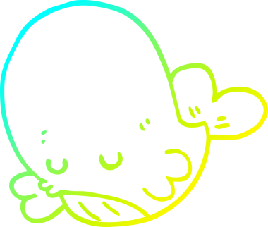 Bir insan tarafından çizilmiş karikatür balinası çizimi.