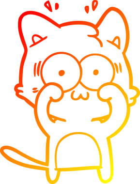 İnsan tarafından çizilmiş bir çizgi filmin sıcak eğimli çizimi.