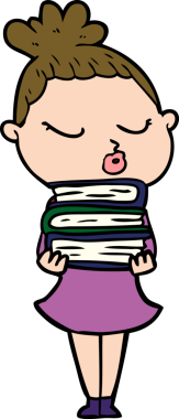 Bir insan tarafından çizilmiş sakin bir kadın çizgi filmi.