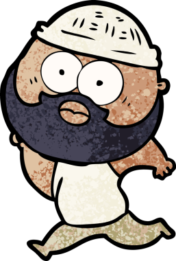 Çizgi film sakallı adam bir insan tarafından çizilmiş.