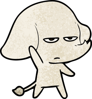 Bir insan tarafından çizilmiş kızgın bir fil.