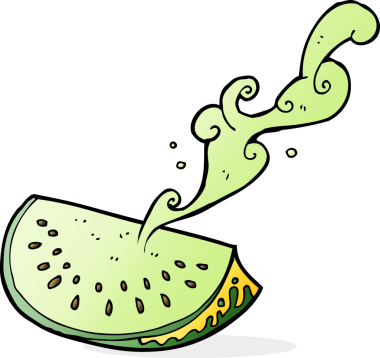 Bir insan tarafından çizilmiş karpuz.