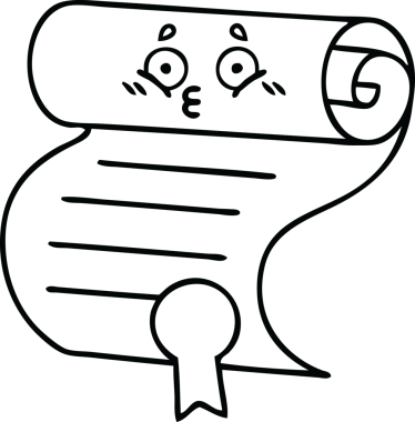 Bir insan tarafından çizilen sözleşmenin çizgi çizimi