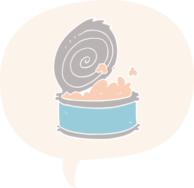 Bir insan tarafından çizilmiş, konuşma baloncuklu karikatür balığı.