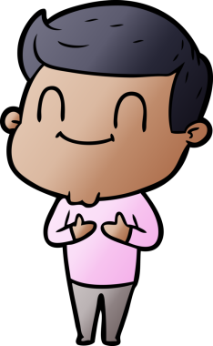 Bir insan tarafından çizilmiş çizgi film dostu bir adam.