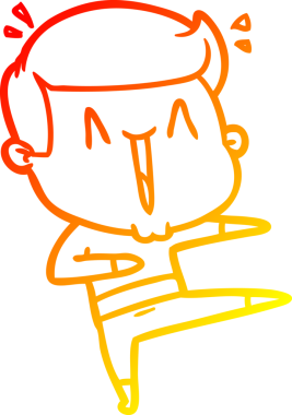 Bir insan tarafından çizilmiş, heyecanlı bir çizgi film çizimi.