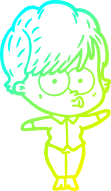 Bir insan tarafından çizilmiş bir karikatür kadın çizimi.