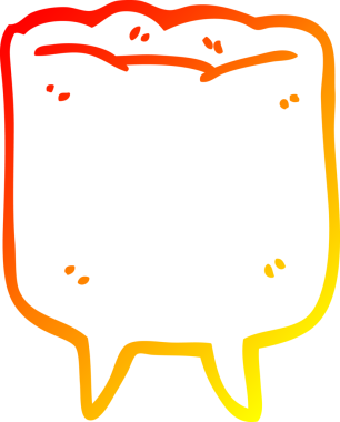 Bir insan tarafından çizilen çizgi film dişinin sıcak gradyan çizimi