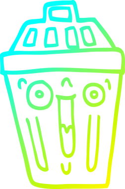 Bir insan tarafından çizilmiş bir çöp kutusunun soğuk gradyan çizgisi.