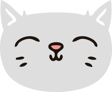 Bir insan tarafından çizilmiş garip çizgi film kedi yüzü.