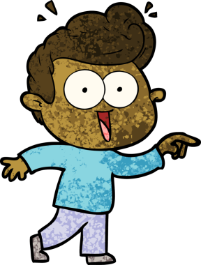 Bir insan tarafından çizilmiş heyecanlı bir çizgi film.