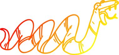 Bir insan tarafından çizilen sürünen yılanın sıcak çizgi çizgisi.