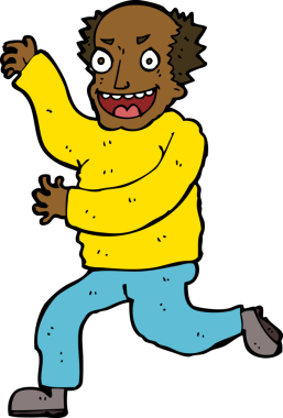 Bir insan tarafından çizilmiş kötü yaşlı adam çizgi filmi.