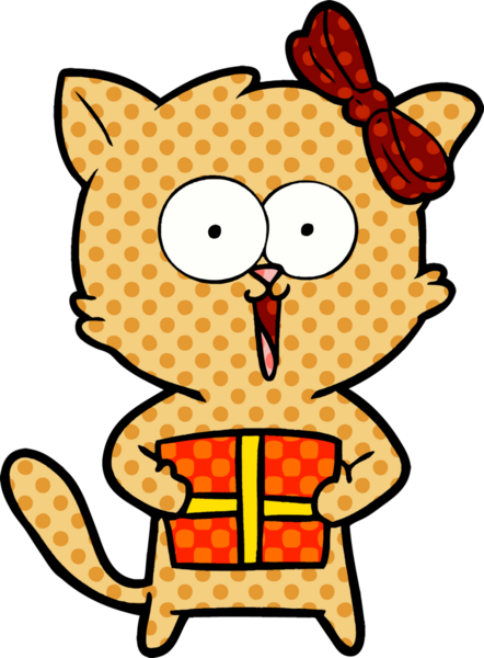 Bir insan tarafından çizilmiş çizgi film kedisi.